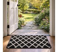 Paradise Door Mat - Soft, Machine Washable Dirt Trapper Rug - Rubber Backed Floor Mat -Heavy Duty Non Slip Doormats, Super Absorbent Front Door Mat, Entrance Rug (Dark Brown, 50x80)