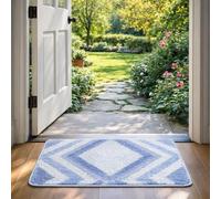 Paradise Door Mat - Soft, Machine Washable Dirt Trapper Rug - Rubber Backed Floor Mat -Heavy Duty Non Slip Doormats, Super Absorbent Front Door Mat, Entrance Rug (Blue, 50x80)