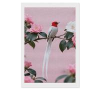 Paradise Flycatcher on Camellia Diamond Art Kits for Adults 8"x12" DIY Diamond Painting Kit for Beginners Gem Art Painting with Round Full Drill Diamonds DIY Paint Paintings for Home Wall Decor Gift