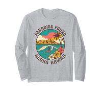 Paradise Found Aloha Hawaii Surf Wave Tropical Island Sunset Long Sleeve T-Shirt