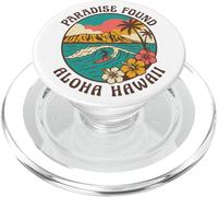 Paradise Found Aloha Hawaii Surf Wave Tropical Island Sunset PopSockets PopGrip for MagSafe