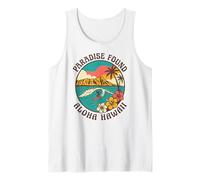 Paradise Found Aloha Hawaii Surf Wave Tropical Island Sunset Tank Top