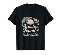 Paradise Found Lakeside Lake Life Sunset Palm Fronds T-Shirt