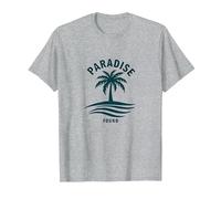 Paradise Found Tropical Palm Beach Vacation T-Shirt, Men, Heather Grey, S
