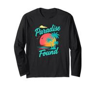 Paradise Found Vintage Sunset Beach Fun Tropical Vacation Long Sleeve T-Shirt
