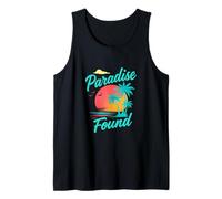 Paradise Found Vintage Sunset Beach Fun Tropical Vacation Tank Top