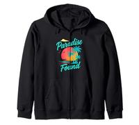 Paradise Found Vintage Sunset Beach Fun Tropical Vacation Zip Hoodie