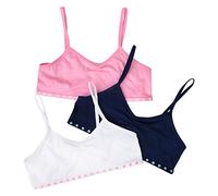Paradise Girls Crop Bra Tops 3 Pack Cotton Spot Print Mixed Colour Essentials