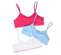 Paradise Girls Crop Bra Tops 3 Pack Cotton Spot Print Mixed Colour Essentials