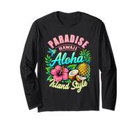 Paradise Hawaii Aloha Tropical Island Style Fruits Tee Long Sleeve T-Shirt