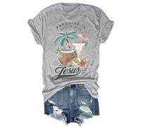 Paradise is Chillin'With Jesus I Will Give You Rest Jesus Shirt Funny Christian Beach T-Shirt Unisex Grey