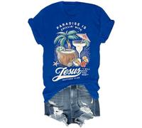 Paradise is Chillin'With Jesus I Will Give You Rest Jesus Shirt Funny Christian Beach T-Shirt Unisex Royal Blue