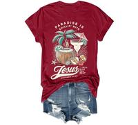 Paradise is Chillin'With Jesus I Will Give You Rest Jesus Shirt Funny Christian Beach T-Shirt Unisex Claret