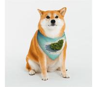 Paradise Island in The Form of Heart Pattern Dog Bandanas, Comfortable Cotton Triangle Bibs Scarfs for Dogs Or Cats, Cute Pet Kerchief for Small Medium Large Dogs-Large