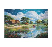 Paradise Jigsaw Puzzles for Kids 1000 Pieces 3d Wooden Puzzle Decompression Game for Adults Women Girl Educational Game Toys （75×50cm）