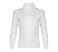 Paradise Kids Boys Girls Polo Neck Ribbed Jumper TOP Turtle ROLL Neck (White 12Y)