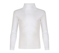 Paradise Kids Boys Girls Polo Neck Ribbed Jumper TOP Turtle ROLL Neck (White 14Y)