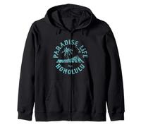 Paradise Life Diamondhead Palm Tree Hawaii Vintage Style Zip Hoodie