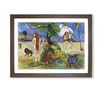 Paradise Lost By Paul Gauguin Classic Painting Framed Wall Art Print, Ready to Hang Picture for Living Room Bedroom Home Office Décor, Walnut A2 (64 x 46 cm)