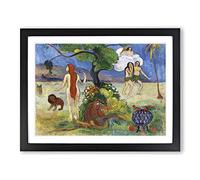 Paradise Lost By Paul Gauguin Classic Painting Framed Wall Art Print, Ready to Hang Picture for Living Room Bedroom Home Office Décor, Black A4 (34 x 25 cm)