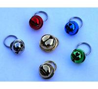 Paradise Pets COLOURFUL ANCOL LOUD CAT BELLS WITH SPLIT RINGS RED GREEN BLUE (RED)
