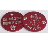 Paradise Pets MEDICAL ALERT PESONALISED PET TAG DOG CAT ID TAG - I AM BLIND