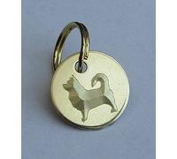 Paradise Pets PERSONALISED SOLID BRASS 20MM 3D LONG HAIRED CHIHUAHUA DOG ID TAG ENGRAVED FREE - TICK GIFT MESSAGE BOX TO ENTER ENGRAVING DETAILS