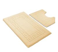 Paradise Products Bath Mat Set - New Greek Rug Style, 2-Piece Non-slip Bathroom Mats (Cream)