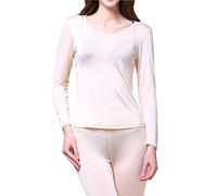 Paradise Silk Pure Silk Knit Women Underwear Long Johns Top Only[US10,Flesh]