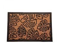 PARADISE STAR Coir Door Mat Welcome Modern Designs Mats Natural Coir Non-Slip Indoor Outdoor 40cm x 60cm (Palm leaves)