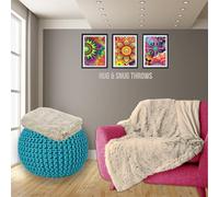 PARADISE STAR Cuddles Alaska Hug & Snug Faux Fur Reversible Plain Sherpa Teddy Throw Blanket CREAM 150cmx 200cm