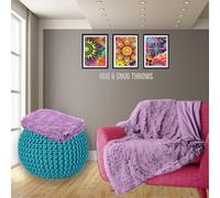 PARADISE STAR Cuddles Alaska Hug & Snug Faux Fur Reversible Plain Sherpa Teddy Throw Blanket LILAC 150cmx 200cm