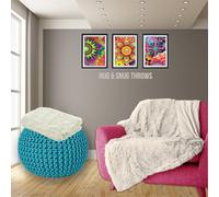 PARADISE STAR Cuddles Alaska Hug & Snug Faux Fur Reversible Plain Sherpa Teddy Throw Blanket WHITE 150cmx 200cm