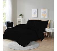 PARADISE STAR Duvet Quilt Cover Bedding Set With Matching Pillow Case Easy Care Poly Cotton BLACK KING