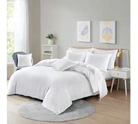 PARADISE STAR Duvet Quilt Cover Bedding Set With Matching Pillow Case Easy Care Poly Cotton WHITE KING
