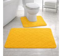 PARADISE STAR Memory Foam Bath Mat Set - Extra Absorbent Non Slip Bathroom Rug & Pedestal Mat, Ultra Soft Quick Dry Shower Mat for Bathroom Floor, Machine Washable Bath Mat Set