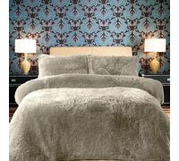 PARADISE STAR Teddy Fleece Duvet Quilt Cover Bedding Set With Matching Pillowcase Fluffy Thermal Warm and Cosy Mink King 230cm x 220cm Approximate