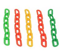 Paradise Toys Colourful Plastic Chain Links - Large - Foot Parrot Toy & Parrot Toy Making Parts - 5 Pack