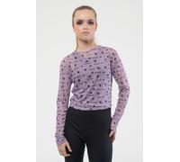 Paradiso Clothing Beetlejuice Mesh Top Beetle Print Cropped Halloween Girls Womens Purple - L