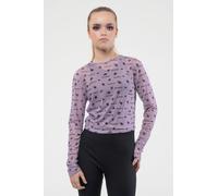 Paradiso Clothing Beetlejuice Mesh Top Beetle Print Cropped Halloween Girls Womens Purple - S