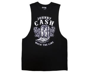 Paradiso Johnny Cash Walk The Line Boots Vest Top - XXL