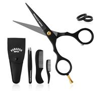 PARADOX IMPEX 5" Beard & Mustache Scissors German Stainless Steel Beard Scissors Come With 1 Tweezer 1 Beard Comb 1 Mustache Comb And Bag Hair Scissors For T