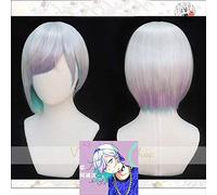 Paradox Live cozmez 30cm Short Bob Silver Purple Mixed Colors Cosplay Wigs Heat Resistance Synthetic Hair + Wig Cap