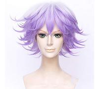 Paradox Live Cozmez Yatonokami Nayuta Short Gradual Silver Purple Synthetic Hair Wig Halloween Costume Cosplay Wigs
