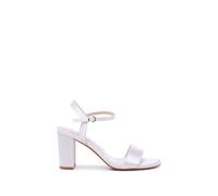Paradox London Aurielle' Block Heel Wedding Sandal In Ivory Ivory 9