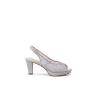 Paradox London Black 'luminara' Platform Heeled Sandal In Silver Silver 3