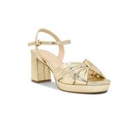 Paradox London Champagne Wide Fit Metallic 'Nerita' Platform Sandals Metallic