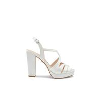 Paradox London 'cosette' Strappy Block Heel Platform Wedding Sandal In Ivory Ivory 5
