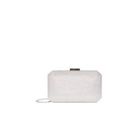 Paradox London Dulcie Glitter Box Clutch Handbag In Silver Silver
