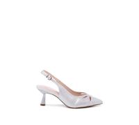 Paradox London 'fairmont' Wide Fit Mid Heel Sling Backs In Silver Silver 9E